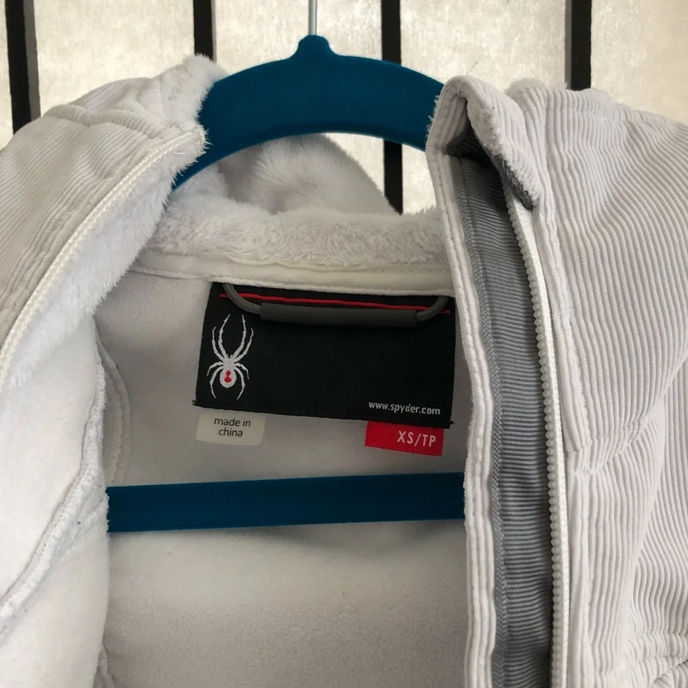 Spyder white zip-up hoodie jacket